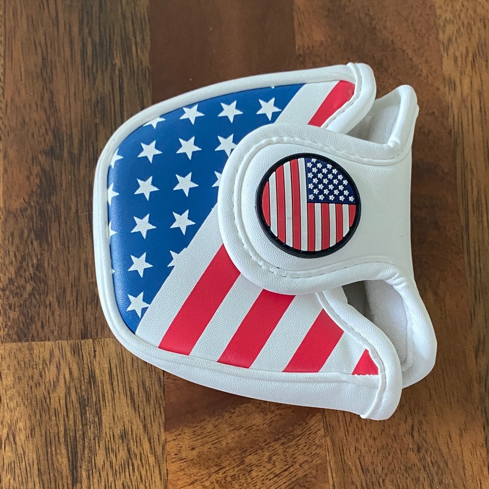 Patriotic American Flag Golf Putter Headcover - Red White Blue